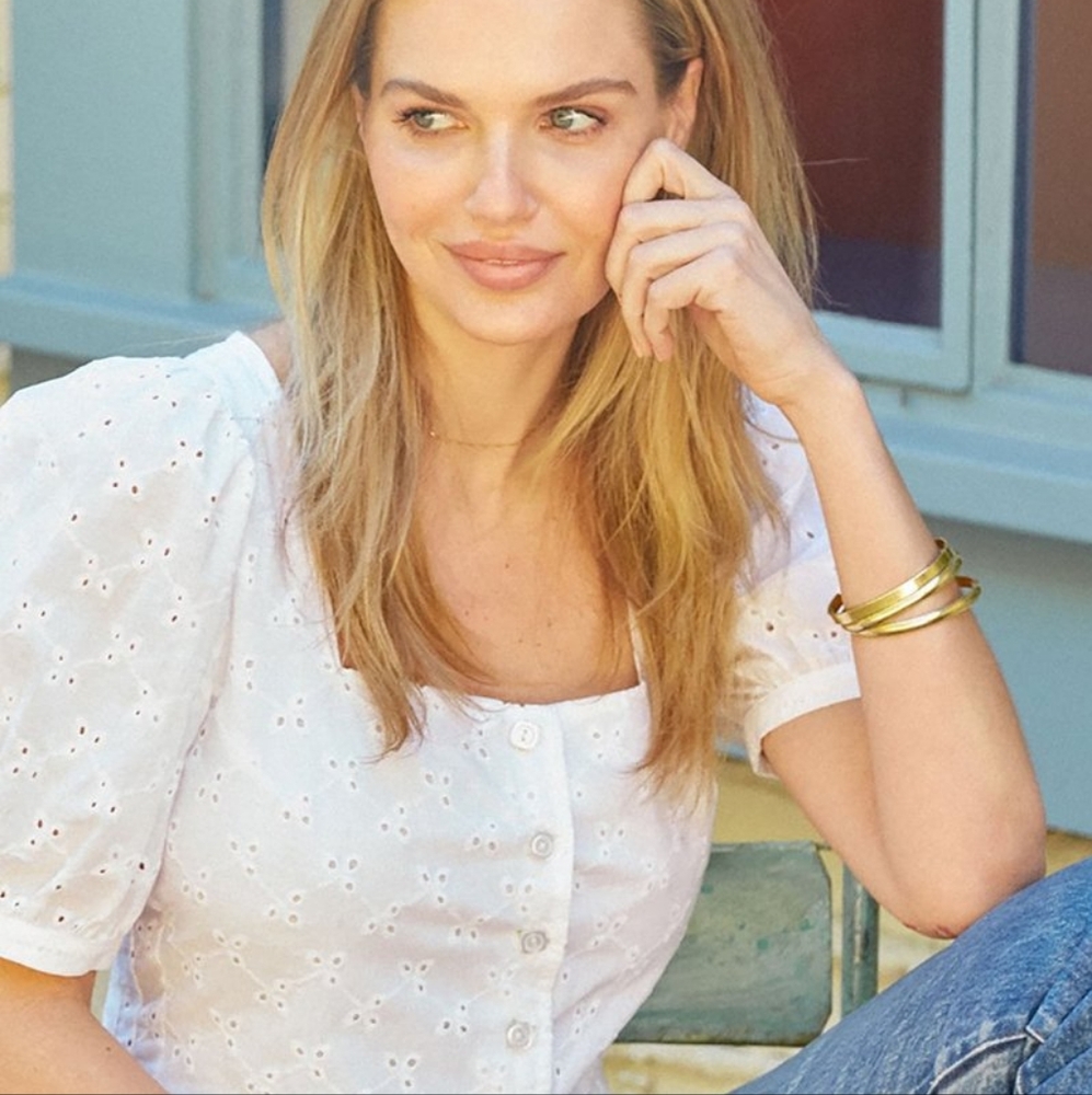 NWT Rachel Pally White Eyelet Kimmie Top, size XS
